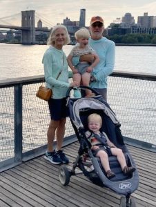 Dr. Ezell with her husband, David, and her grandsons, in New York City.