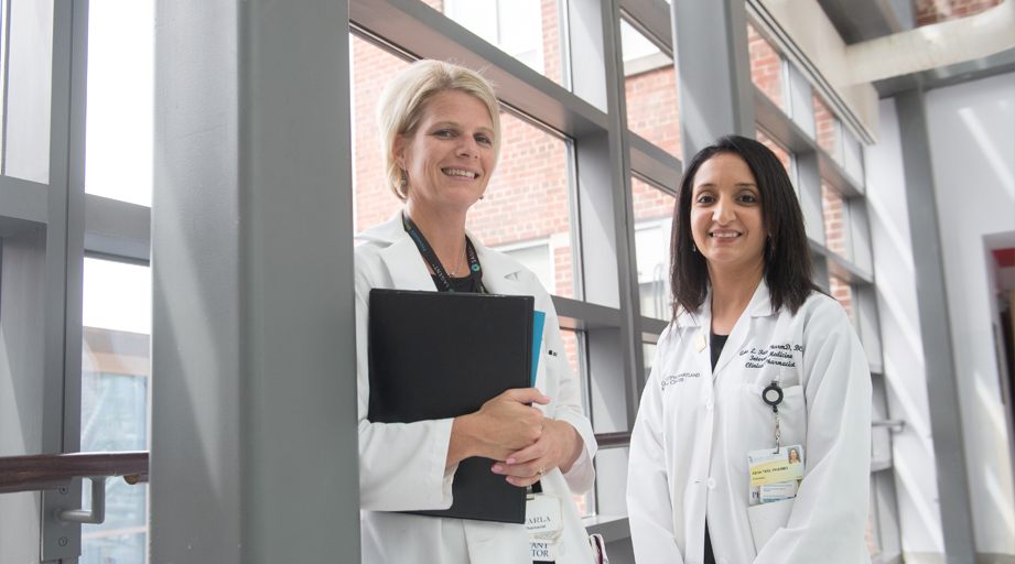 Two female pharmacists