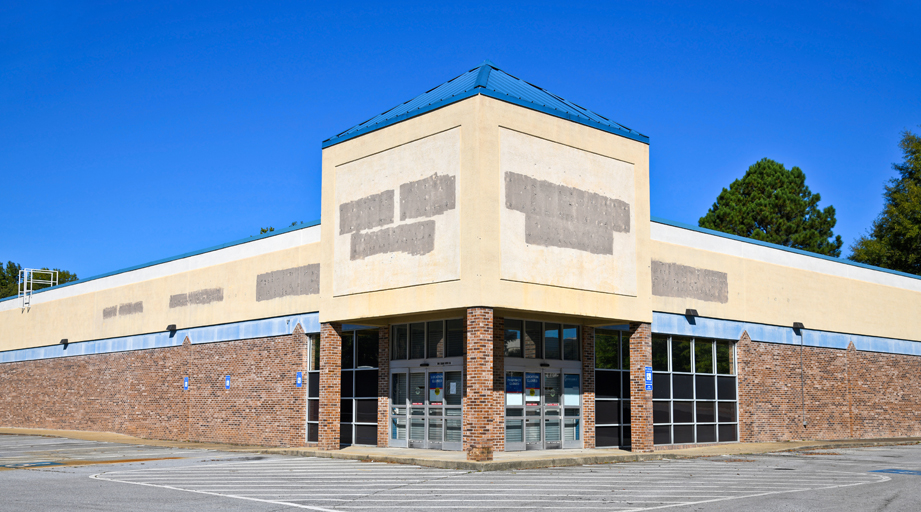a closed down business building