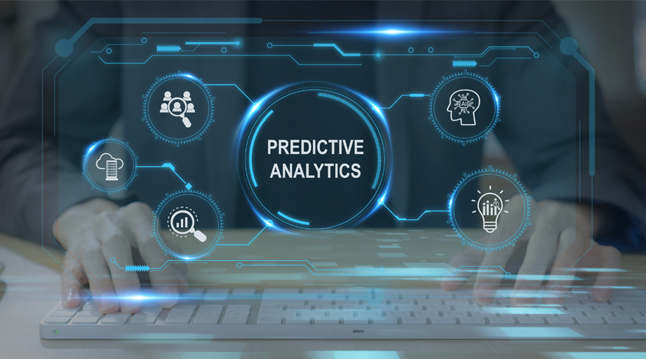 Predictive Analytics - individual typing at a keyboard