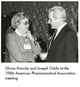 Gloria Francke and Joseph Oddis at the 1986 American Pharmaceutical Association meeting